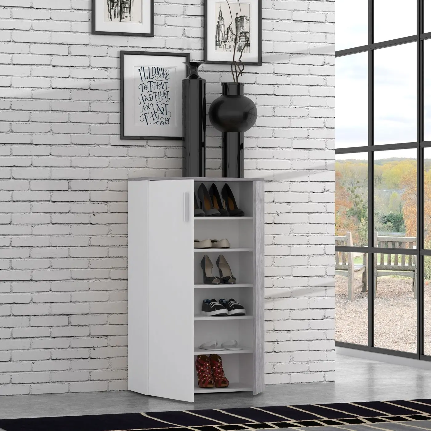 Schuhschrank Boots weiß