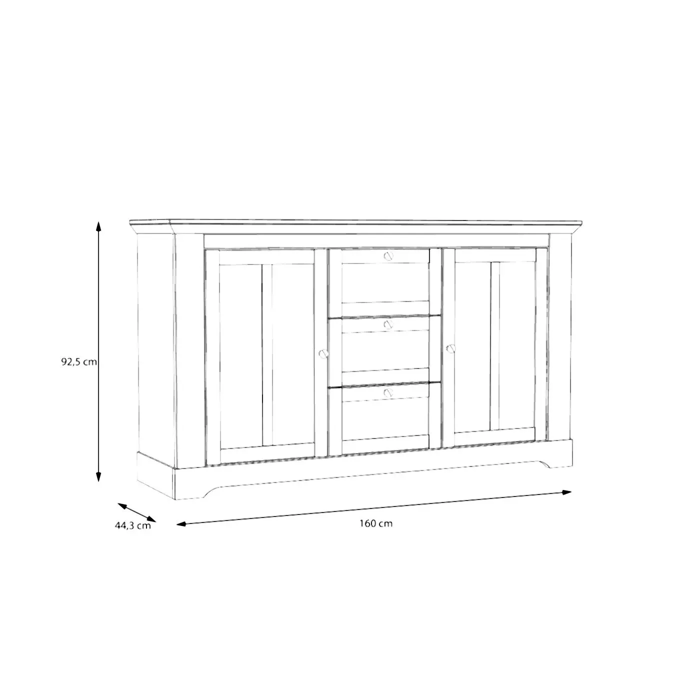 Sideboard Iloppa Schnee Eiche
