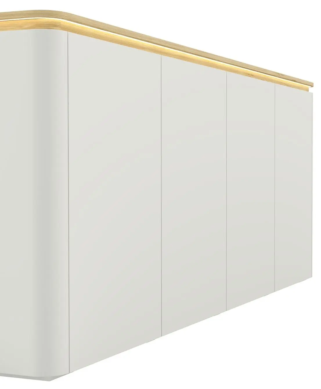 Sideboard Namur weiß matt/Eiche hell mit Beleuchtung
