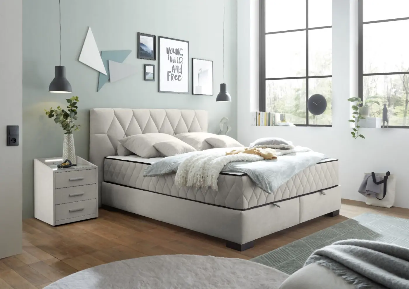 Boxbett Nagol B 180 x 200 cm beige 