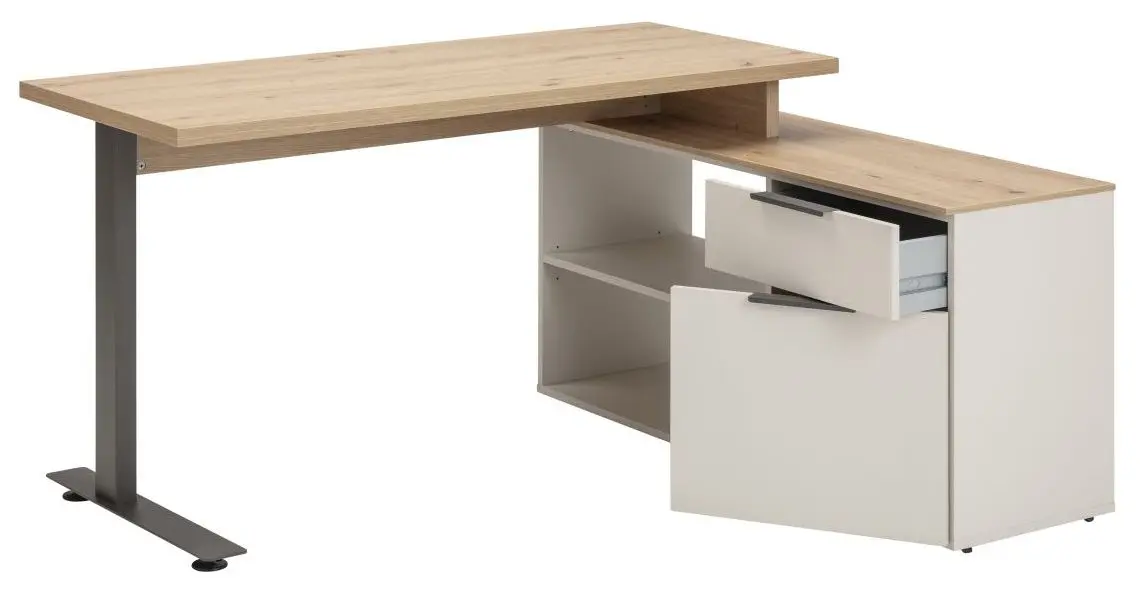 Eckschreibtisch Pronto cashmere/Artisan Eiche