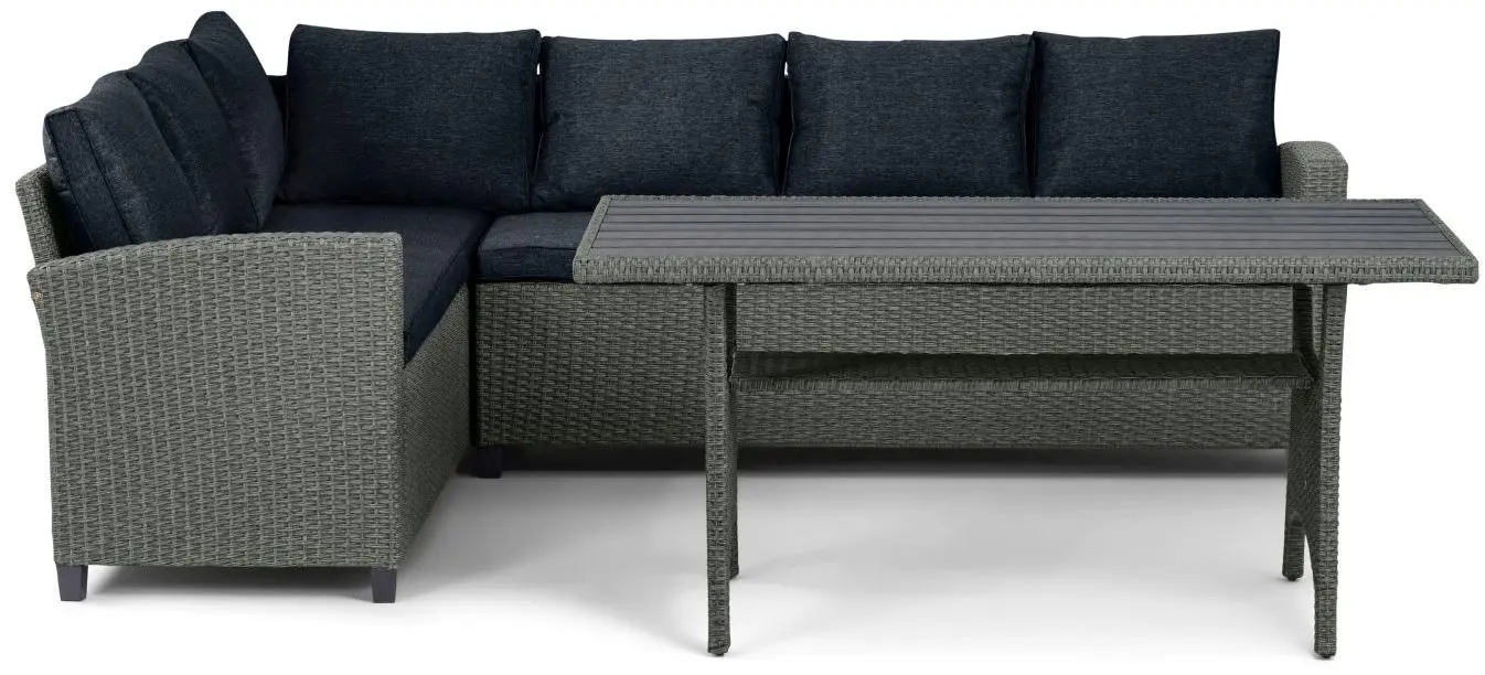 Outdoor-Sitzgruppe mit Tisch schwarz