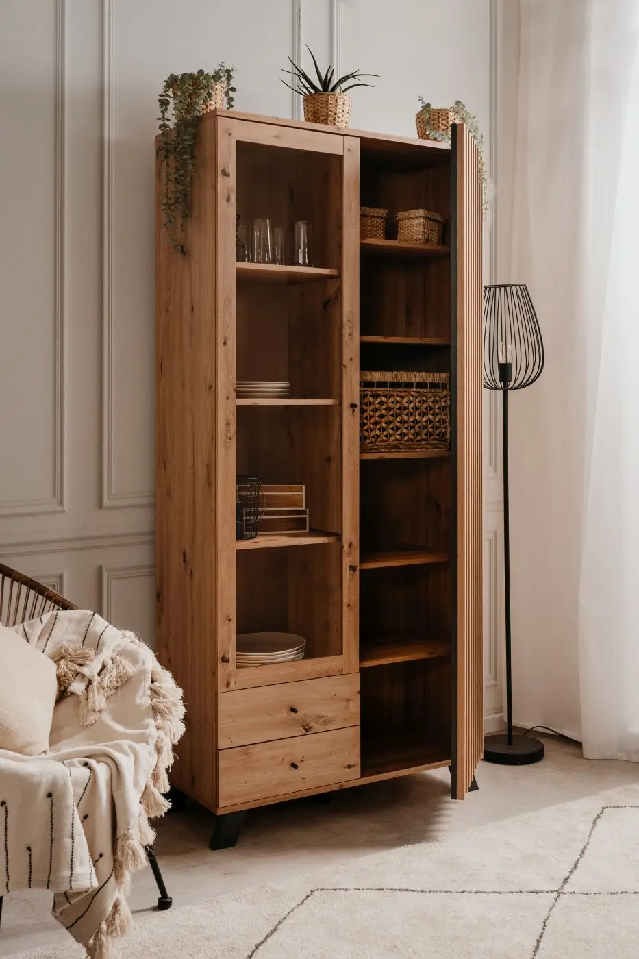 Vitrine Medan Artisan Eiche/anthrazit