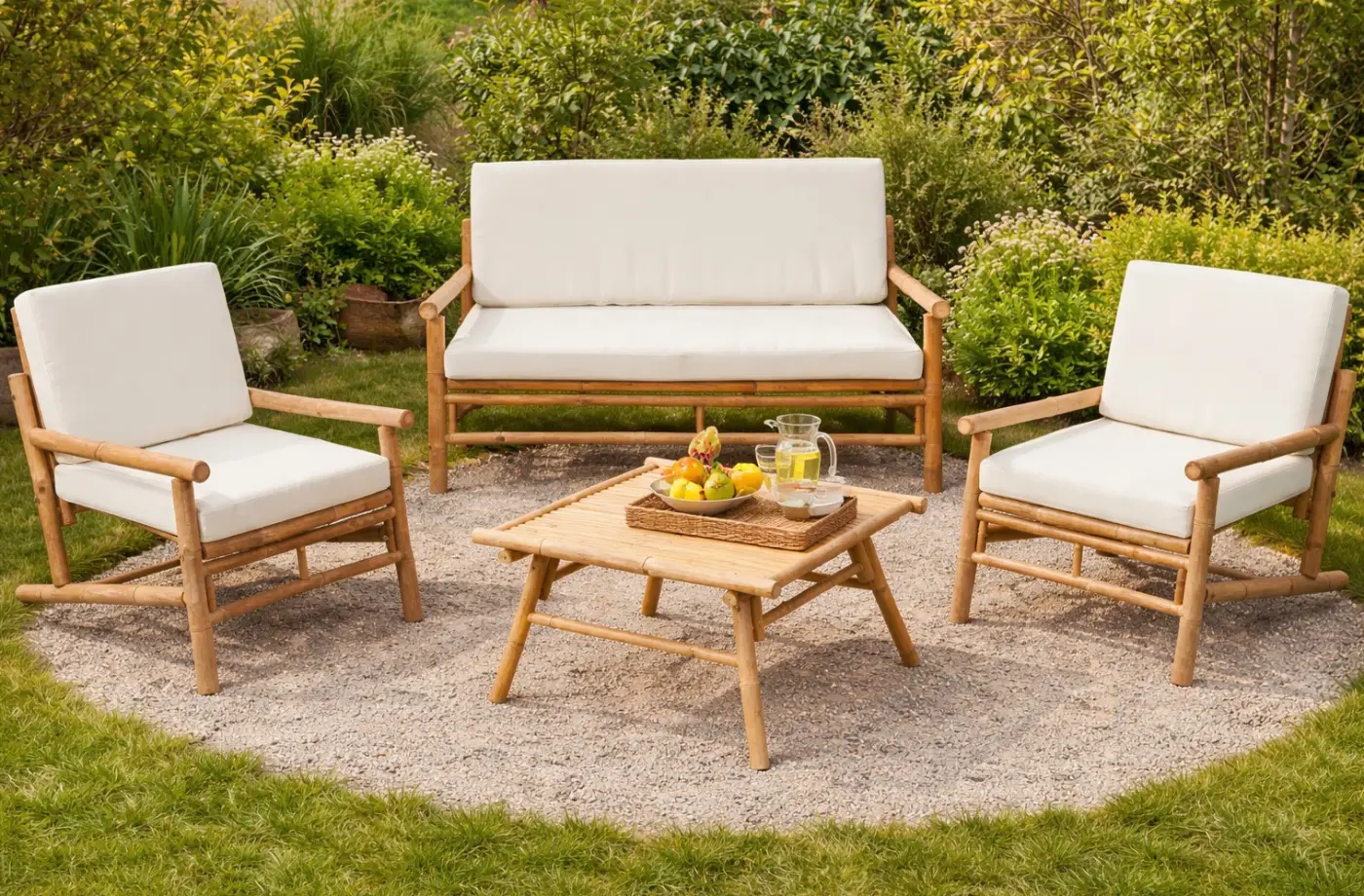 Gartenmöbel-Set Bambus