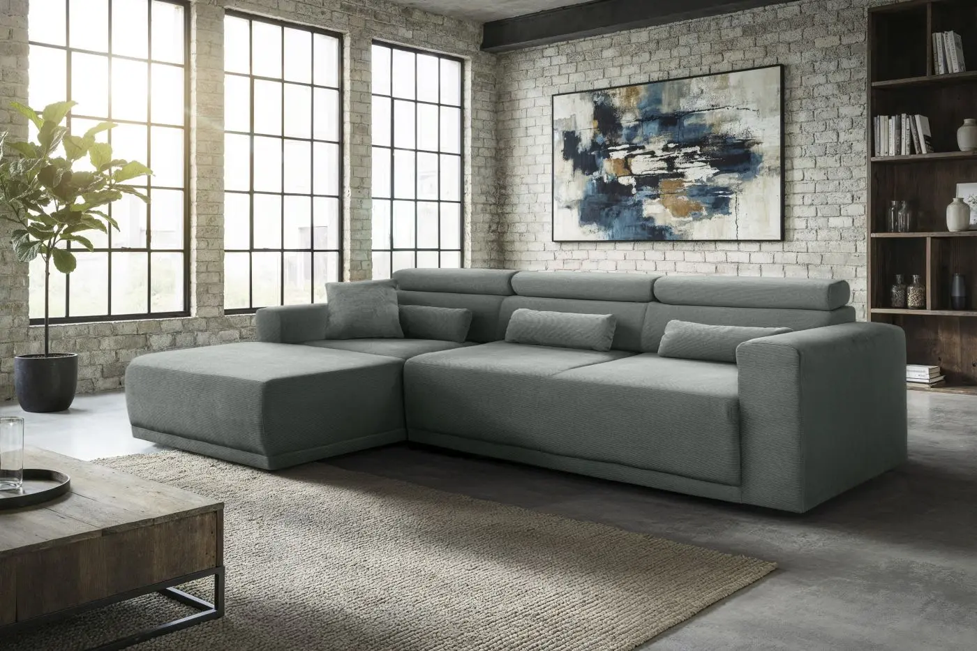 Wohnlandschaft Carlos Cord dunkelgrau