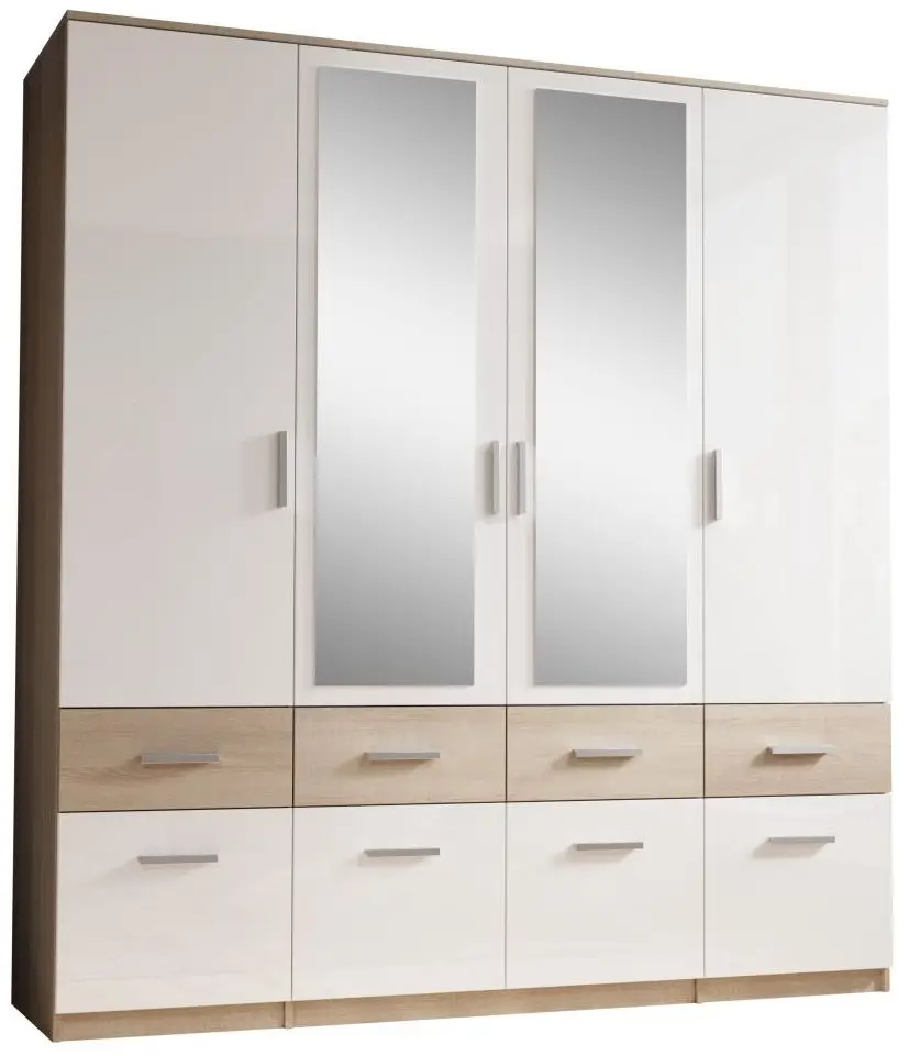 Drehtürenschrank Box Sonoma Eiche/weiß 