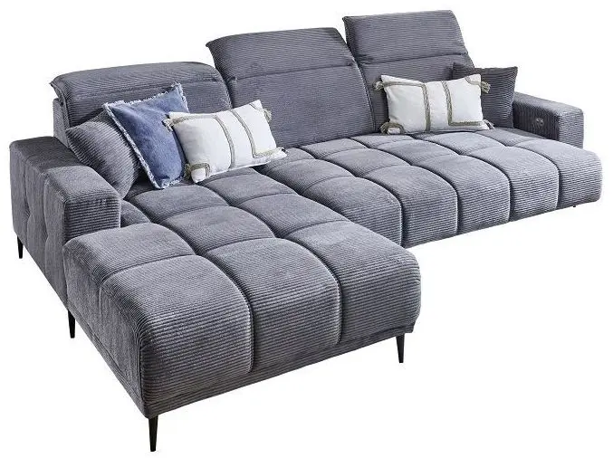 Wohnlandschaft Livorno Cord grau