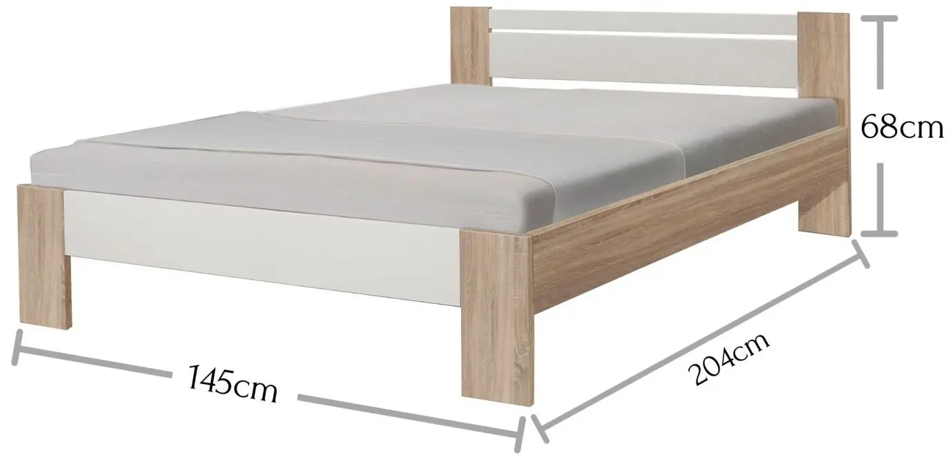 Futonbett Vega 140 x 200 cm Sonoma Eiche/weiß