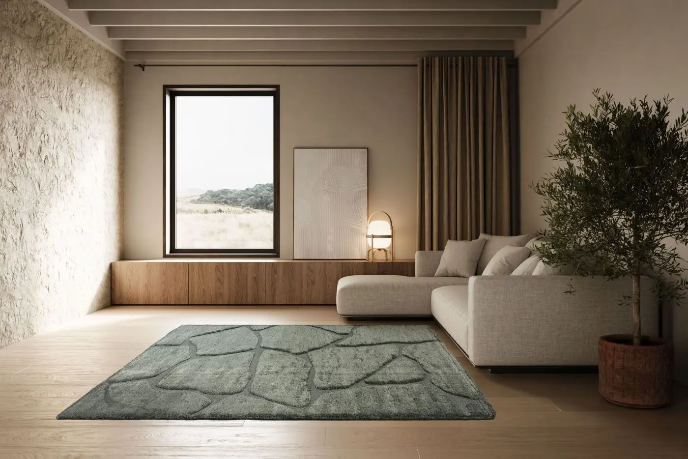 Teppich Masai 133 x 195 cm moos