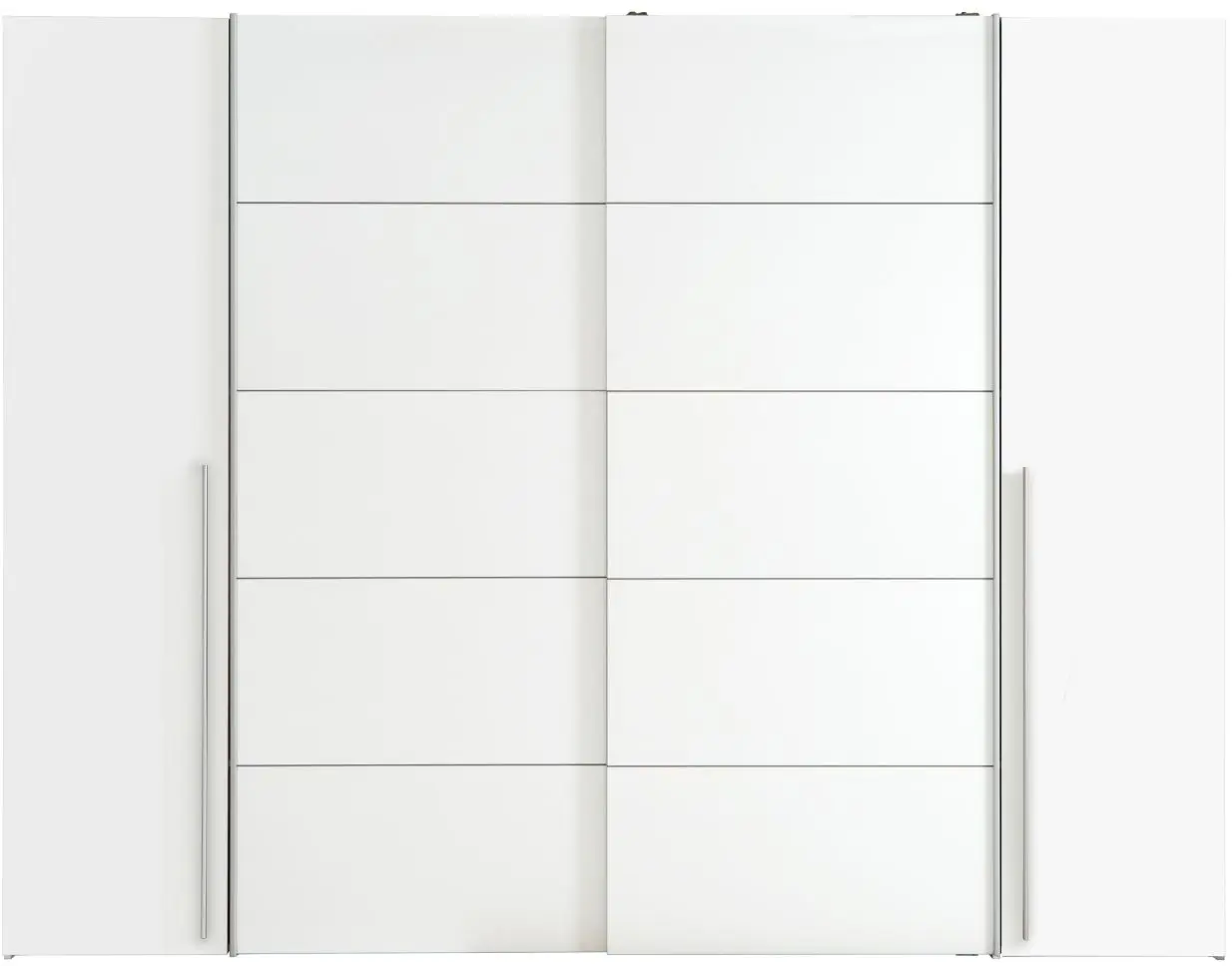 Dreh-Schwebetürenschrank Narago 4-türig weiß