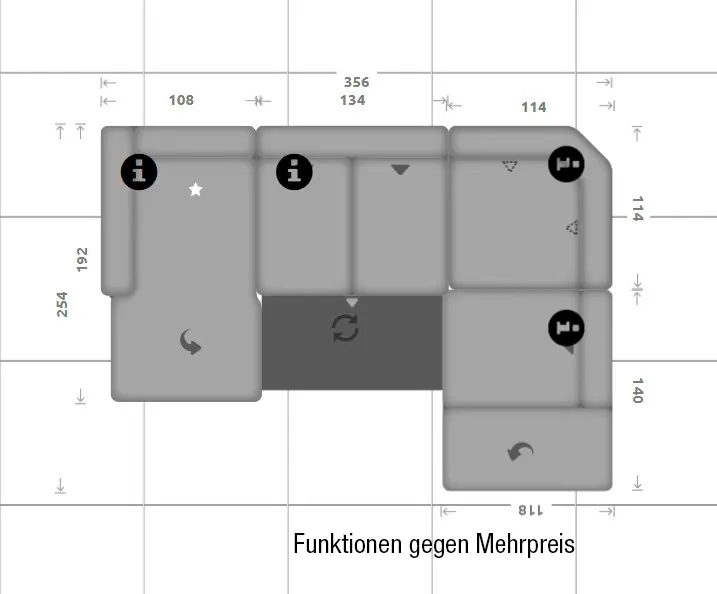 Wohnlandschaft couchliebe. LS23 Bars geprägter Microfaser steel Basismodell Wohnlandschaft LS23 Bars geprägter Microfaser steel Basismodell couchliebe.