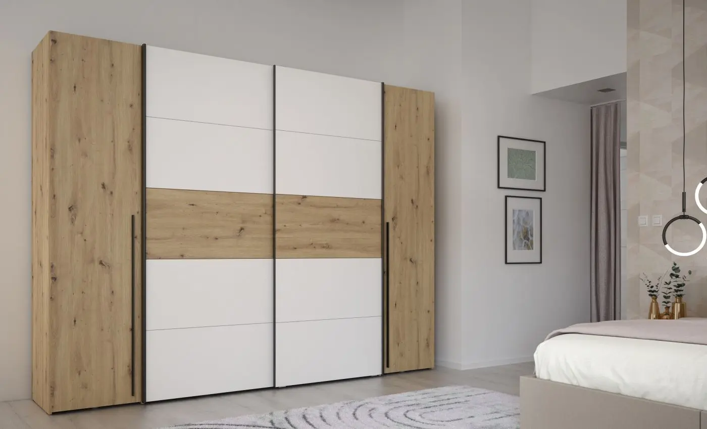 Dreh-/Schwebetürenschrank Narago 4-türig 