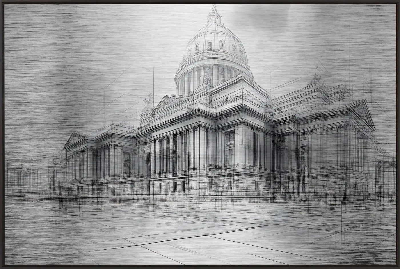 Kunstdruck mit "Architektur" Alu-Dibond 62 x 92 cm