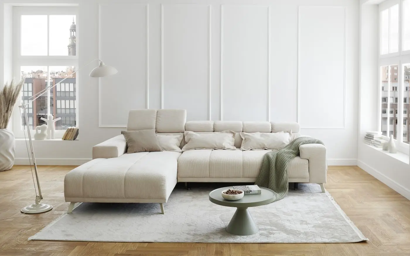 Wohnlandschaft Sunny Cord creme