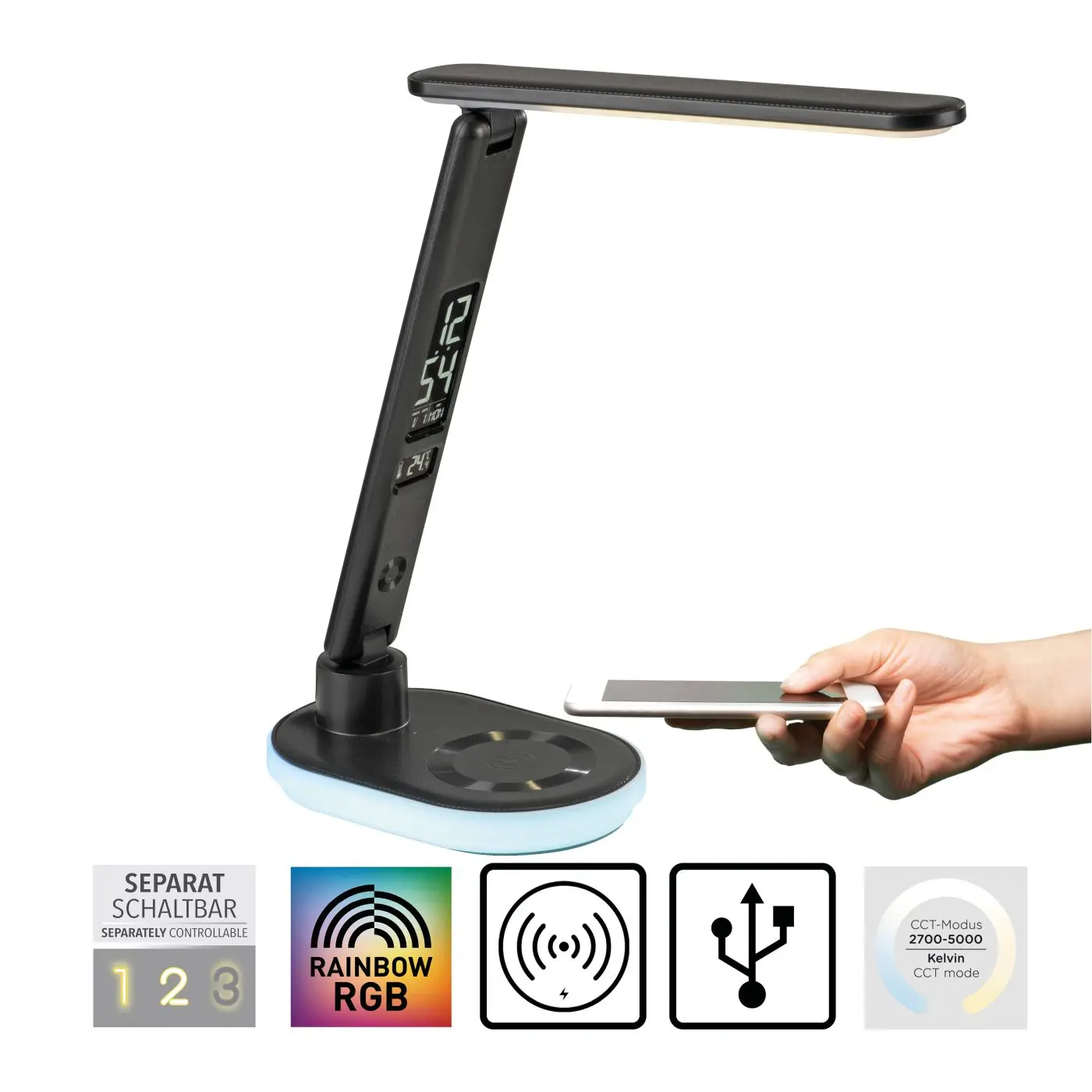 LED Tischleuchte Tina Touchdimmer schwarz