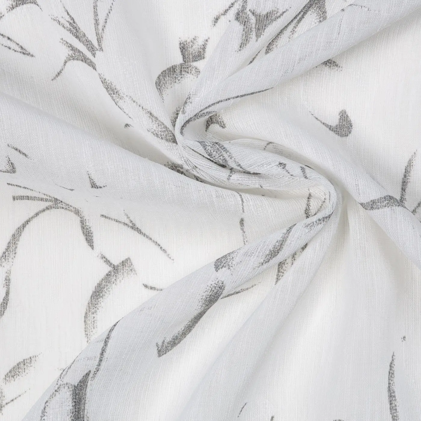 Ösenschal grau Blumenranke