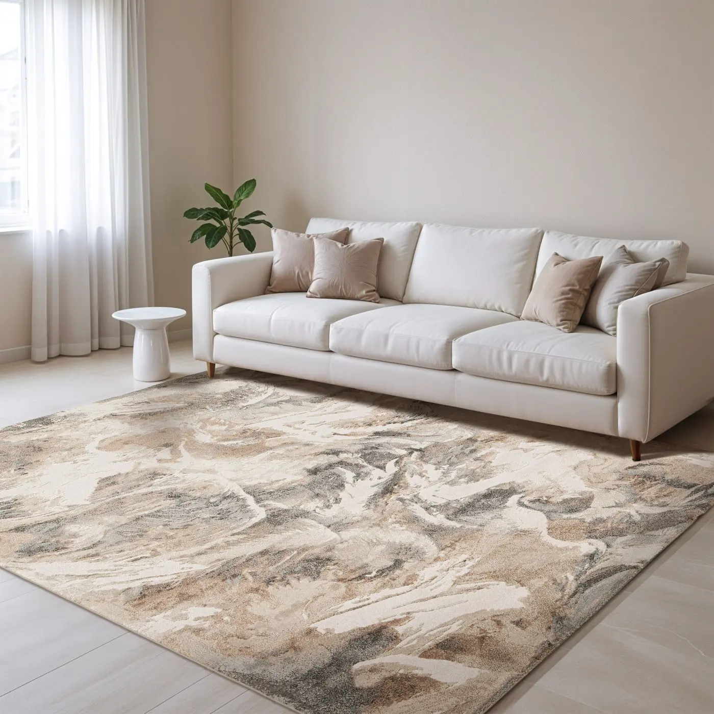 Teppich Resist 160 x 230 cm greige mit Muster