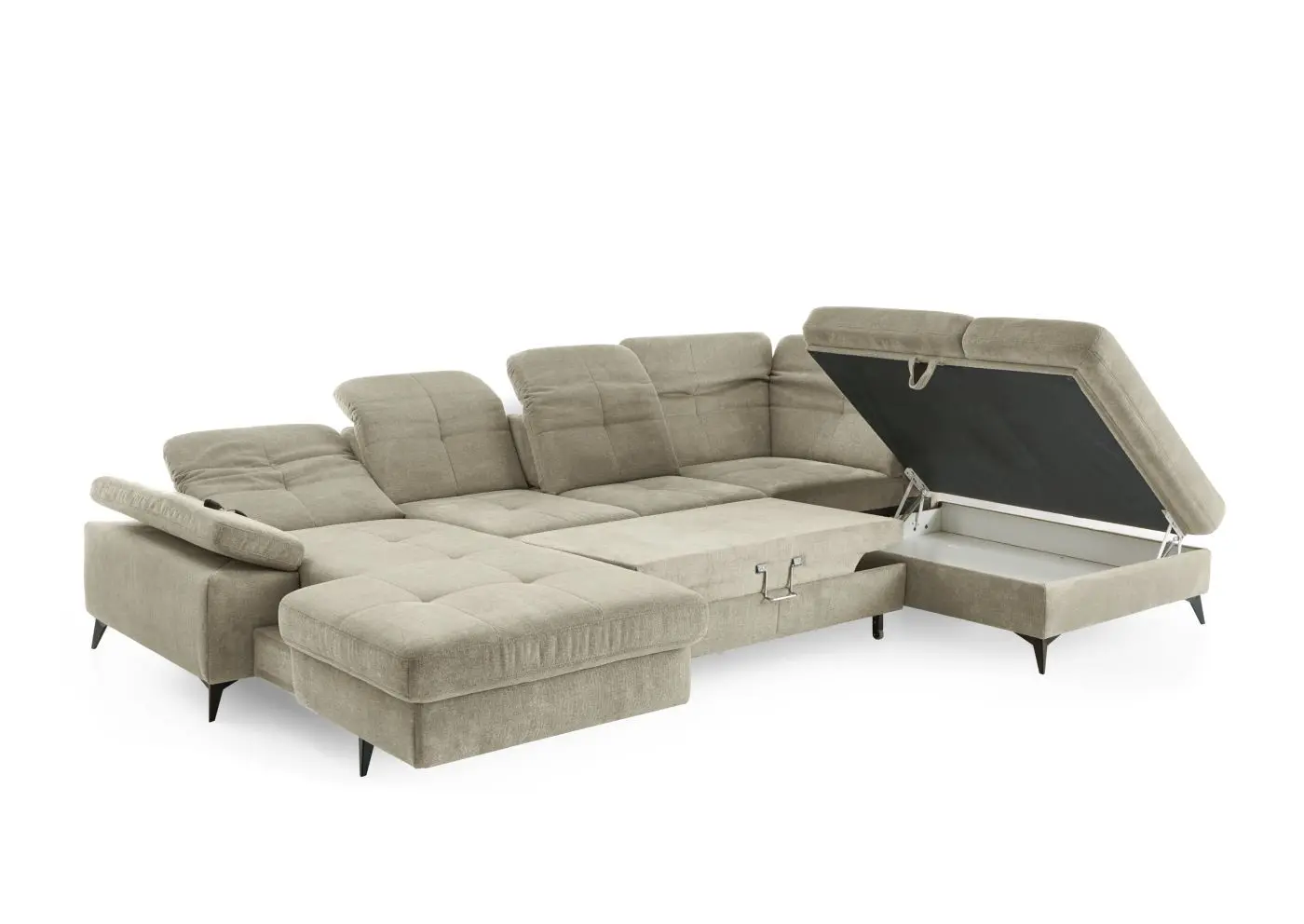 Wohnlandschaft couchliebe. MP-IN24022 mandel mit Zusatzfunktionen