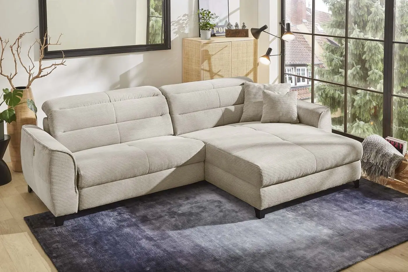 Wohnlandschaft Double-One Cord greige Wohnlandschaft Double-One Cord greige