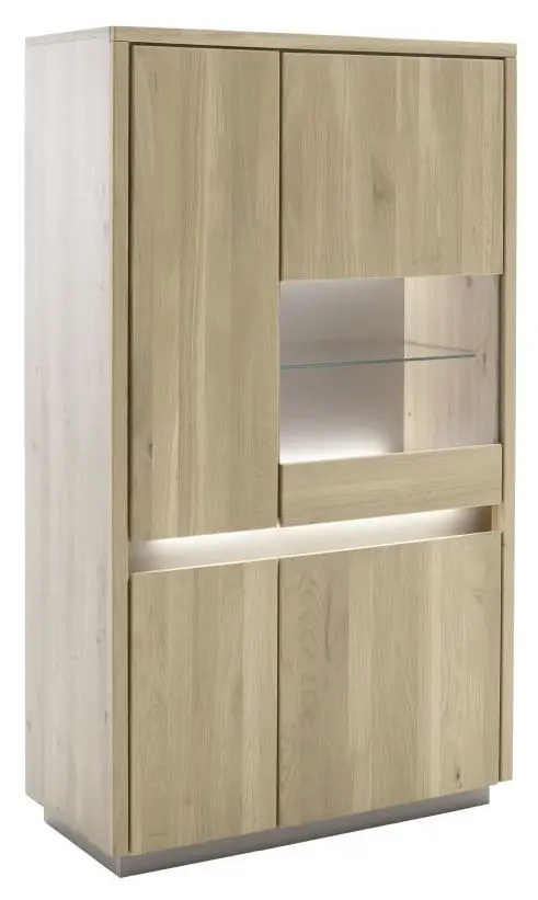 Kombi-Highboard Spiekeroog Kristalleiche teilmassiv