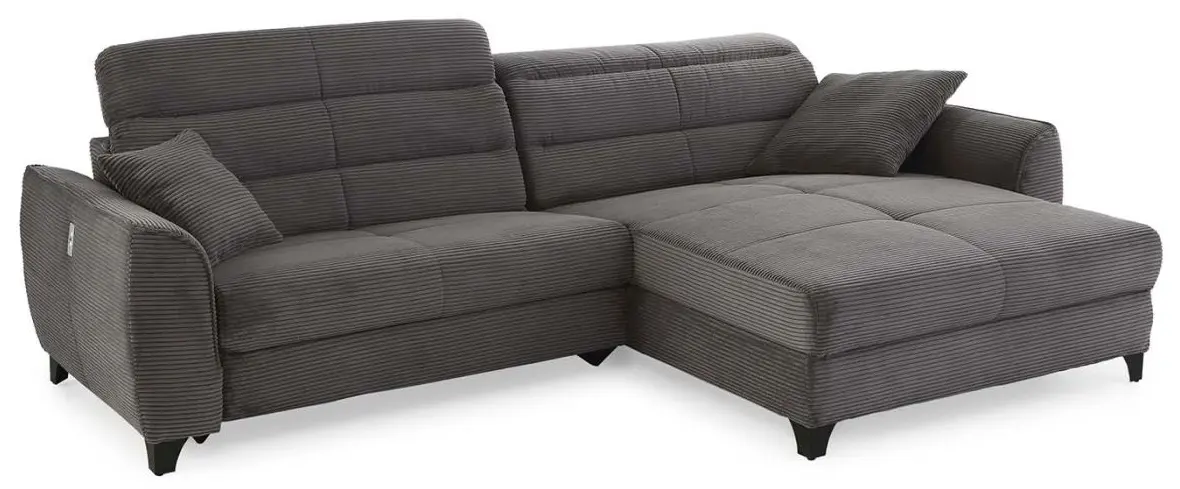 Wohnlandschaft Double-One Cord grau