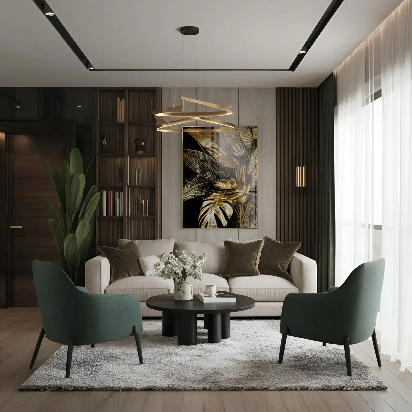 Glasbild Gold Tropicana 80 x 120 cm