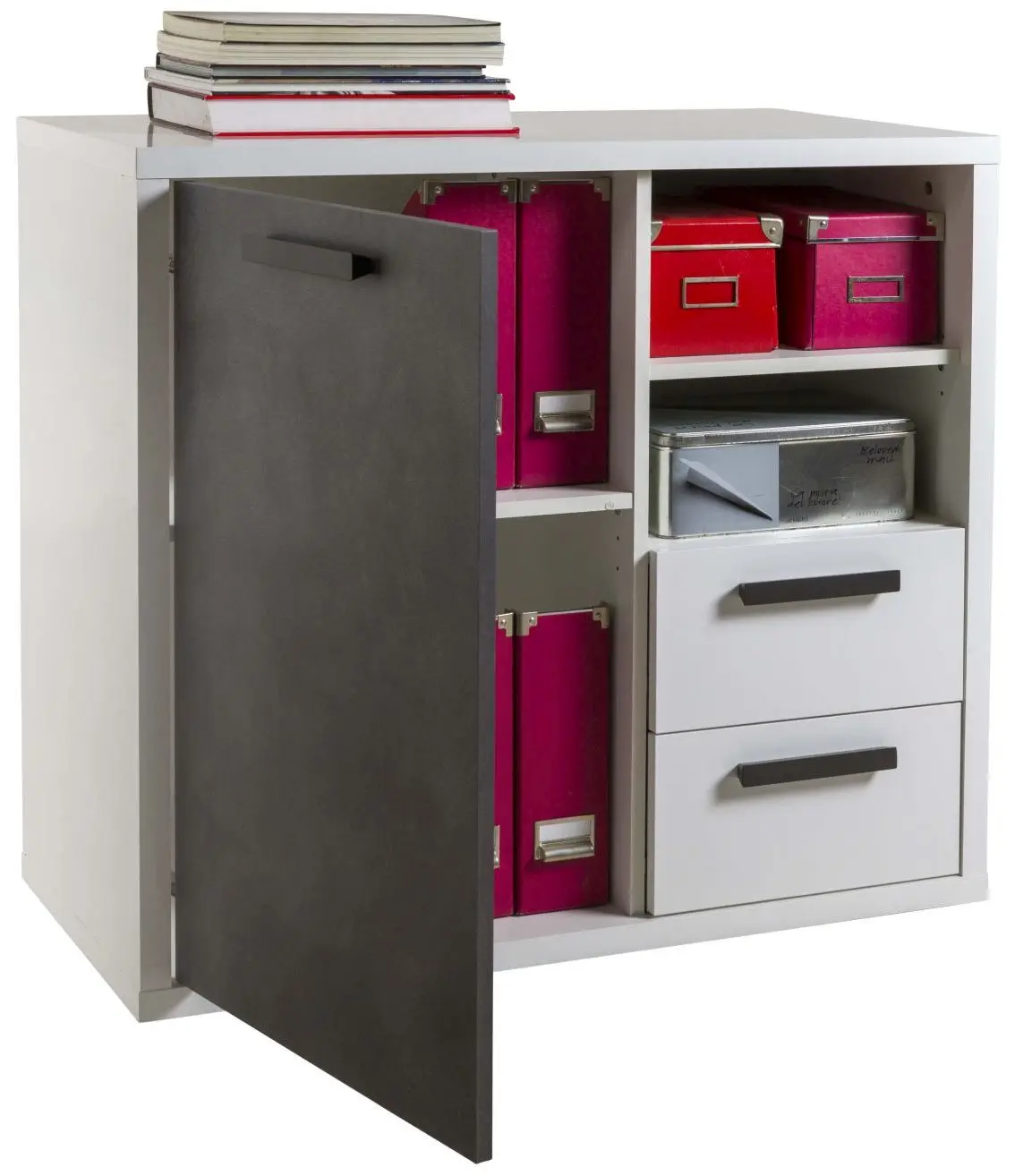 Kommode Velata weiß / schwarz