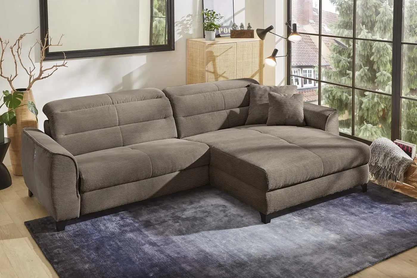 Wohnlandschaft Double-One Cord taupe