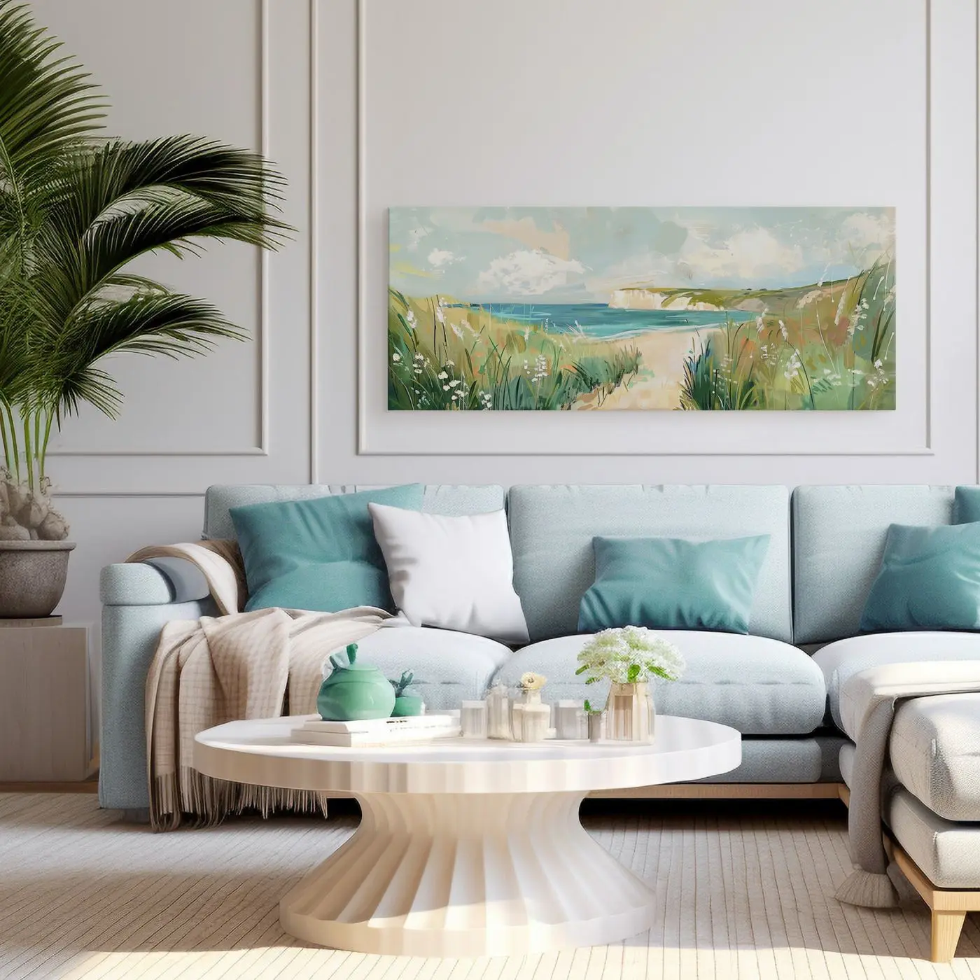 Leinwandbild Gouache sea 60 x 150 cm Leinwandbild Gouache sea 60 x 150 cm