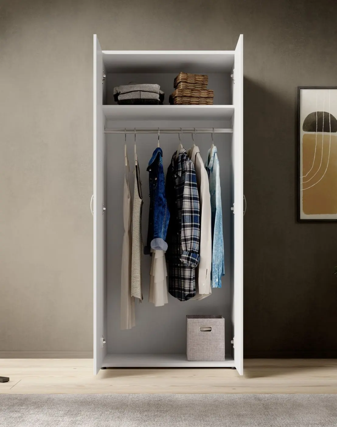 Drehtürenschrank Base 2-türig weiß