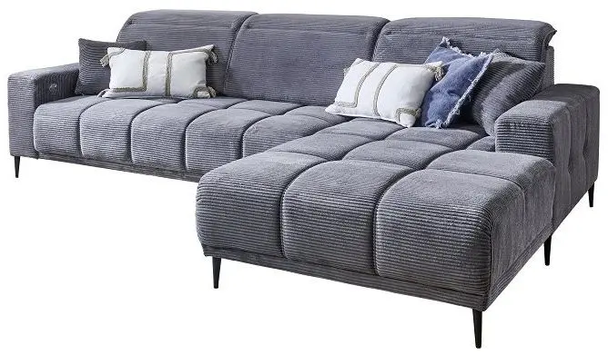 Wohnlandschaft Livorno Cord grau