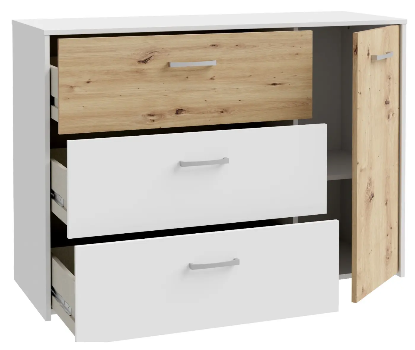 Kommode Culgoa weiß/Artisan Eiche 