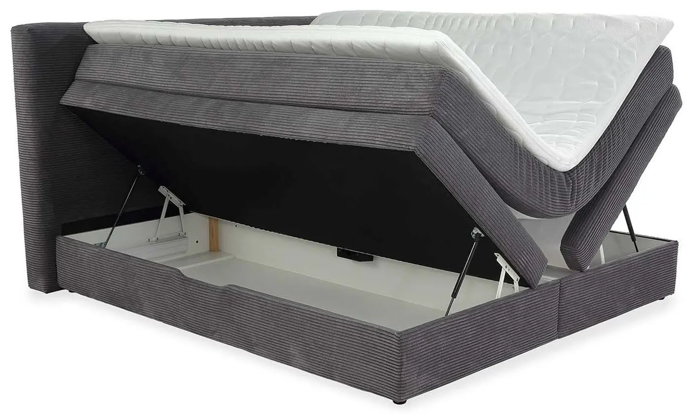 Boxspringbett Amy 180 x 200 cm Cord grau