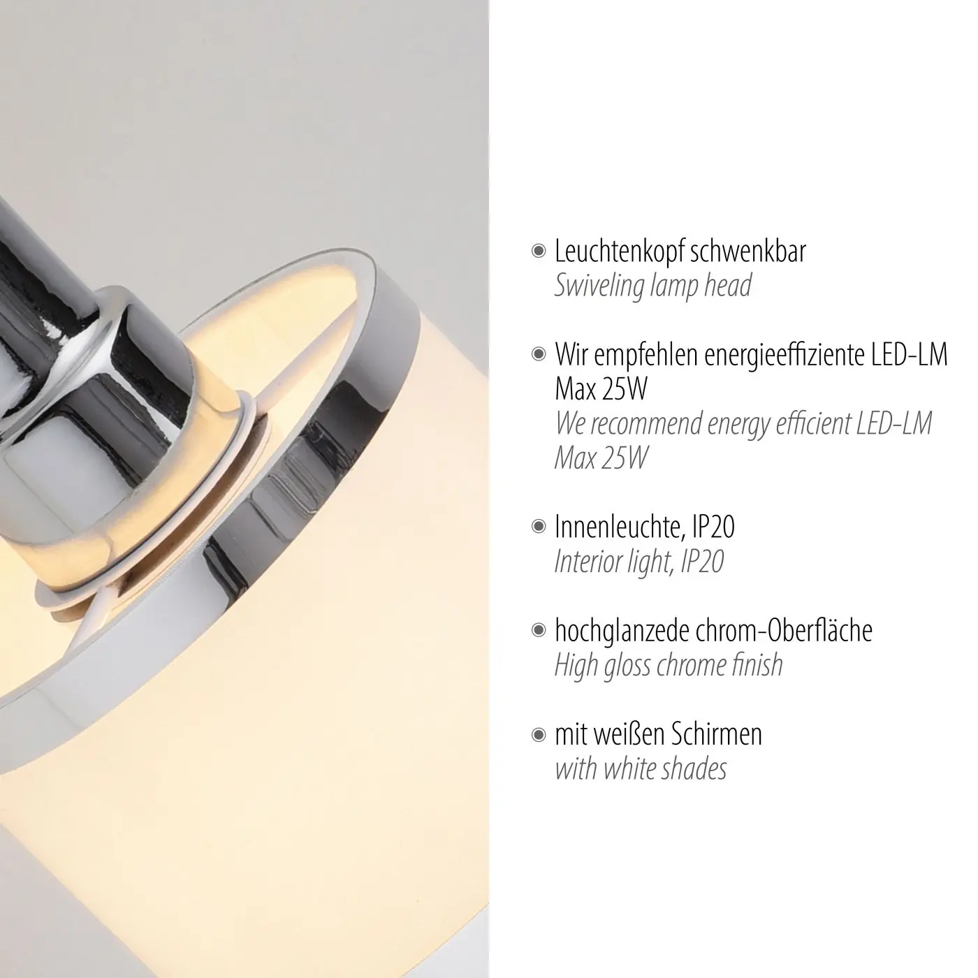 Spot Accor weiß/chrom