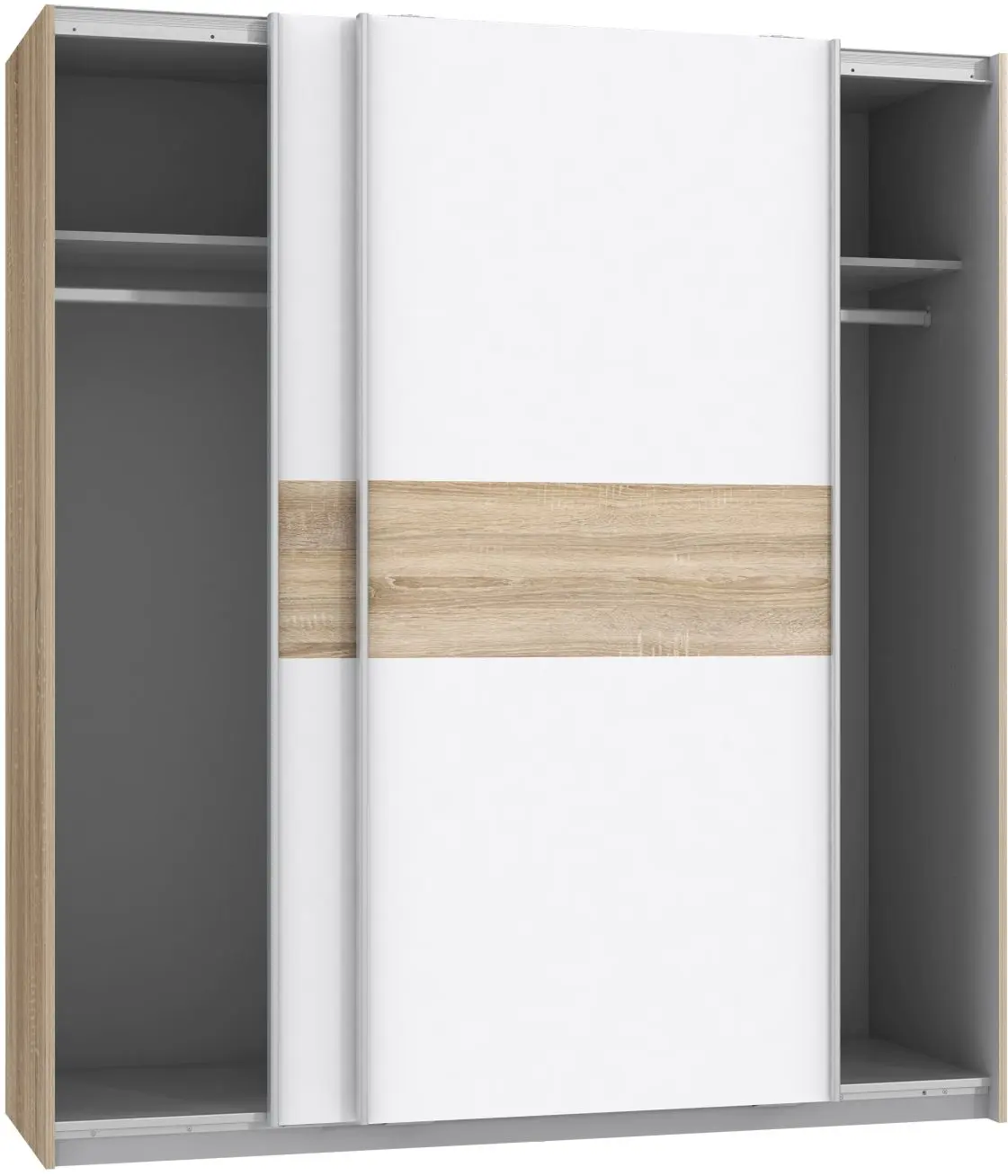 Schwebetürenschrank 2-türig Winnie Sonoma Eiche/weiß