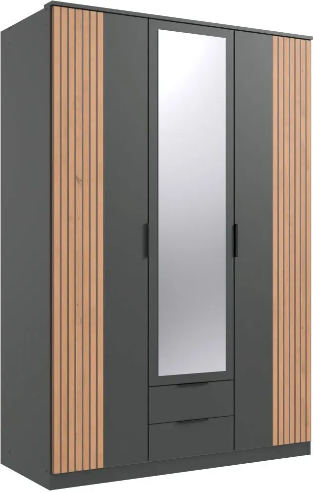 Drehtürenschrank Lübeck 3-türig graphit/Artisan Eiche