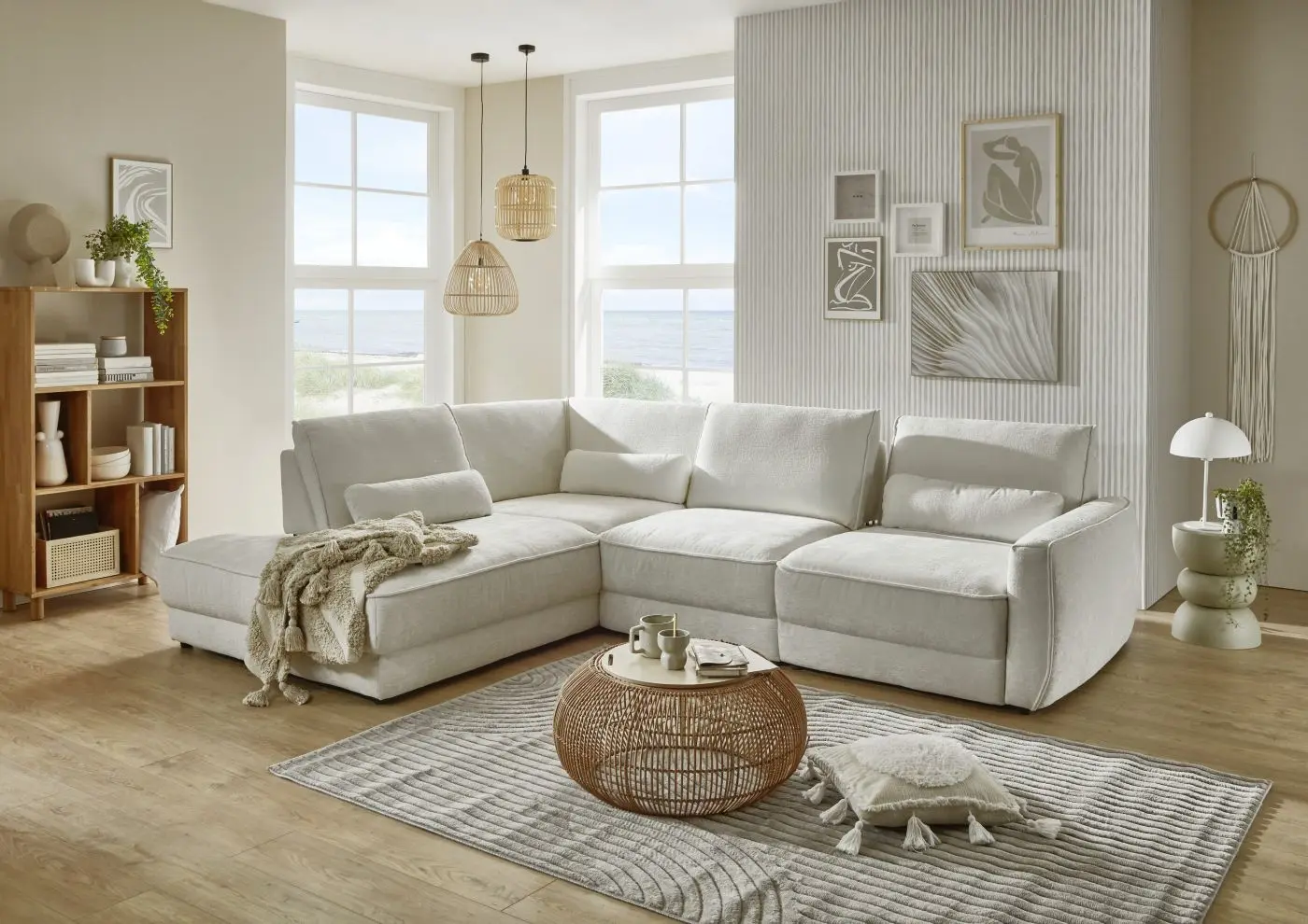 Wohnlandschaft couchliebe. LS26 Petilia beige mit Zusatzfunktionen