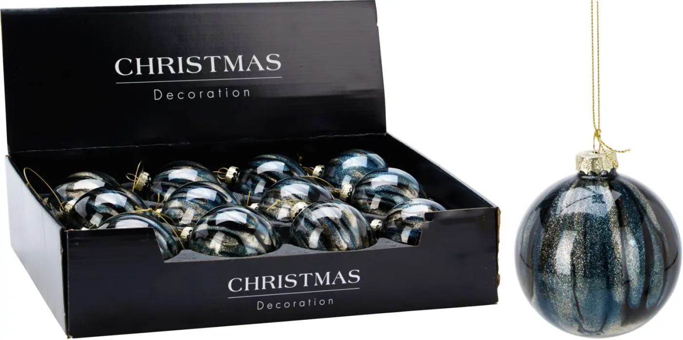 Weihnachtskugel 8 cm blau