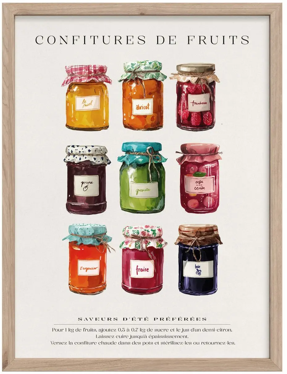 Bild gerahmt Confitures 30 x 40 cm