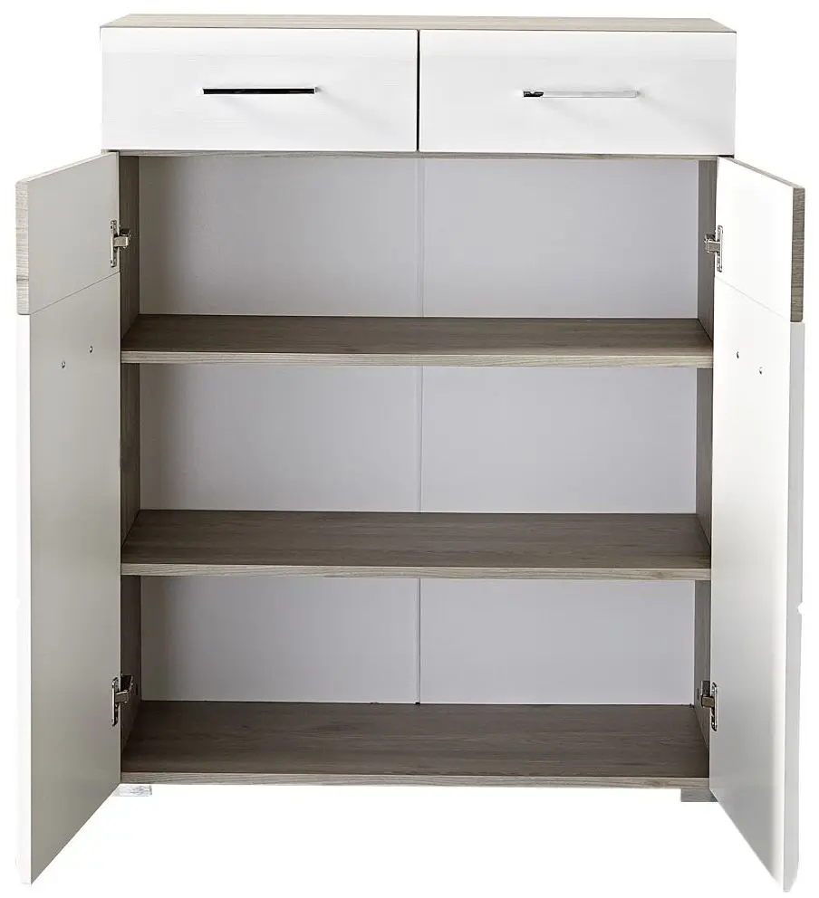Schuhschrank Funny Silbereiche / weiß
