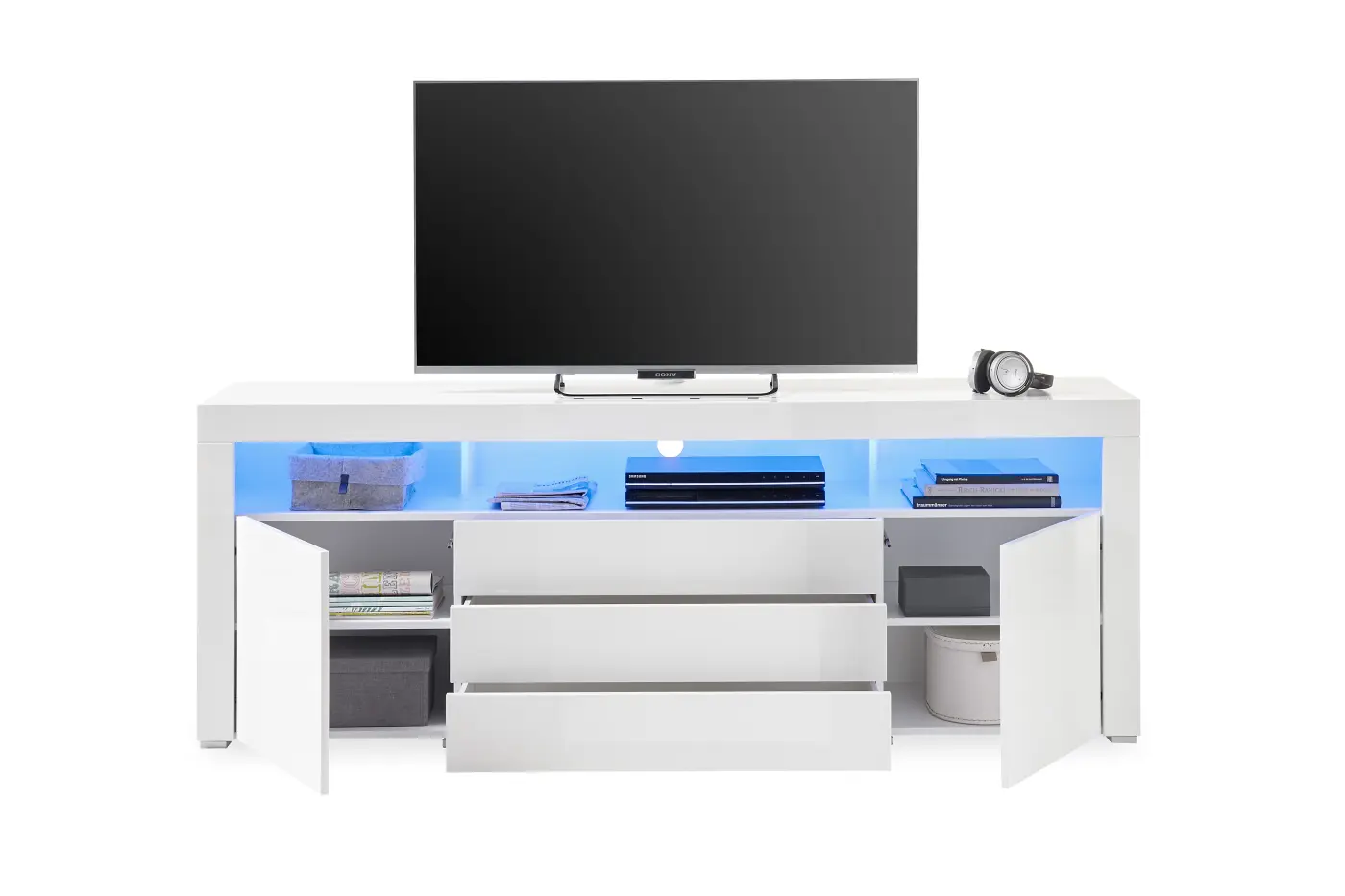 TV-Lowboard weiß inkl. Beleuchtung