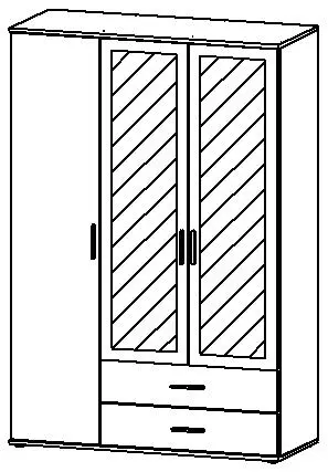 Drehtürenschrank Rasant-Extra 3-türig weiß