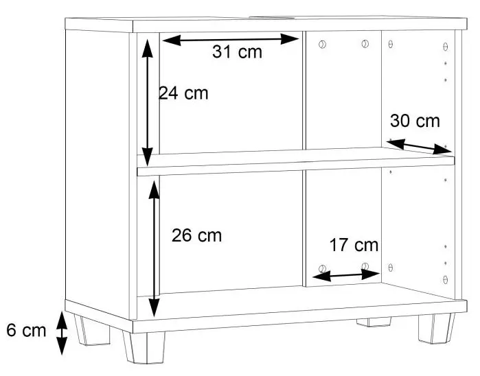 Waschbeckenunterschrank Veris Sonoma Eiche/weiß