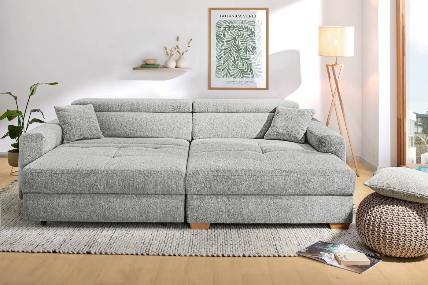 Wohnlandschaft Slider hellgrau