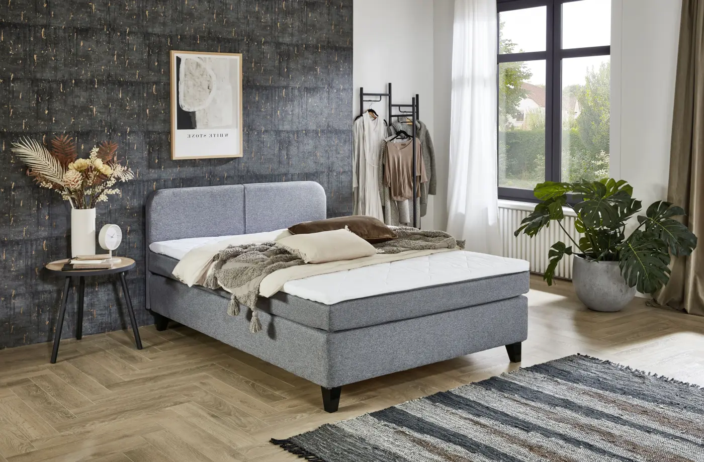 Boxspringbett Joliet 140 x 200 cm grau