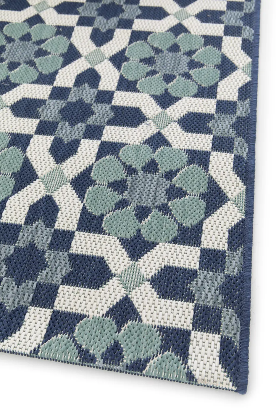 Küchenläufer Star 80 x 200 cm weiß, blau