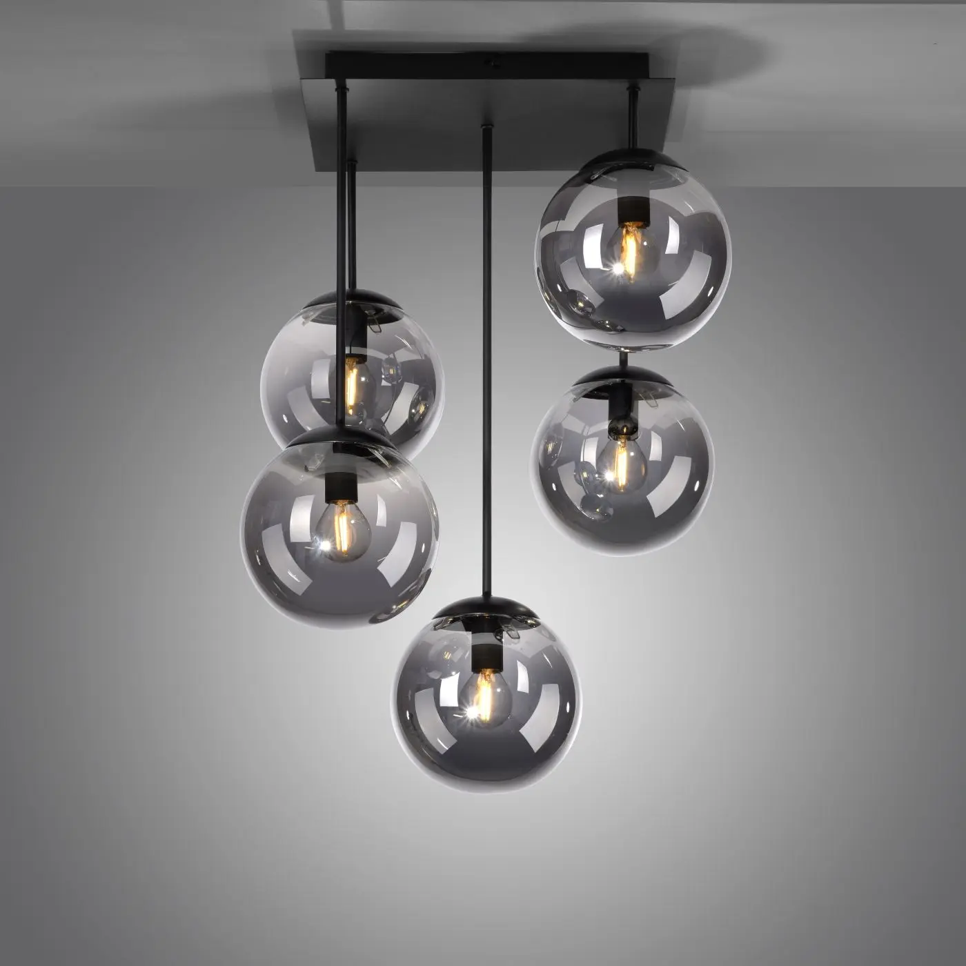 Deckenleuchte Big Widow Glaskugeln schwarz