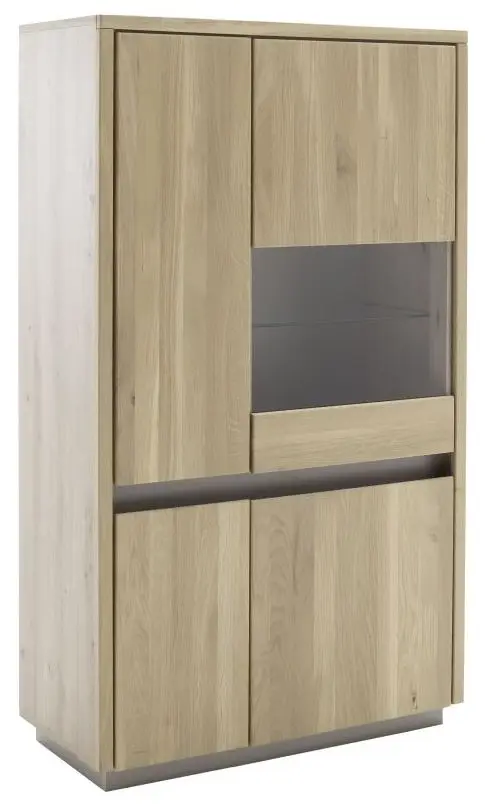 Kombi-Highboard Spiekeroog Kristalleiche teilmassiv
