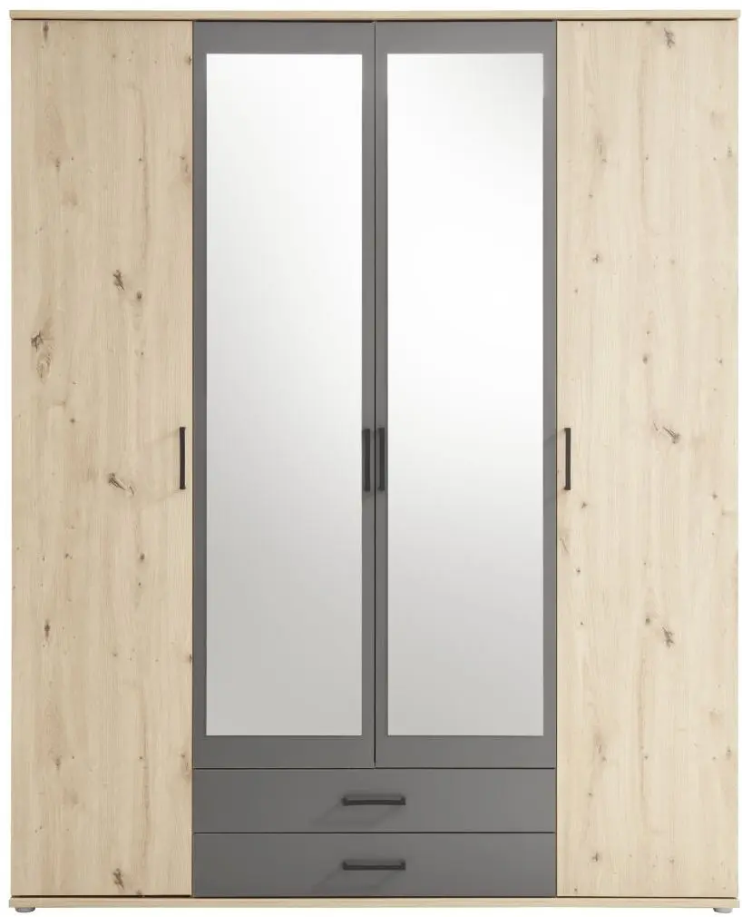 Drehtürenschrank Chicago 4-türig Artisan Eiche/anthrazit