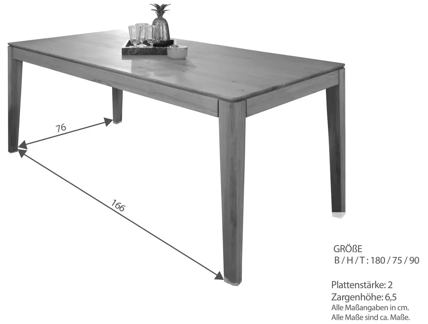 Esstisch TI-0669 Wildeiche massiv